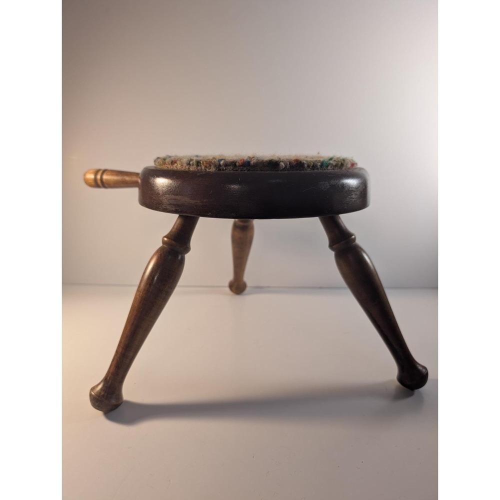 Cornwall Wood Products Vintage Wood 3 Leg Milking Stool Plant Stand Country Core